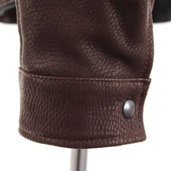 Latini NWT 100% Leather Asymmetrical Jacket Size 54 (XL US) In Brown